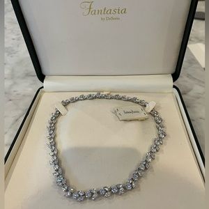 NEW Fantasia by DeSerio Connecting Round, Double Pears and Marquise Necklace